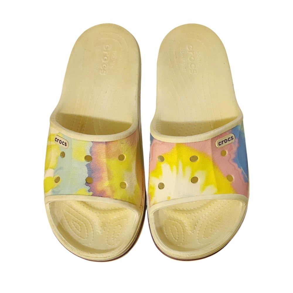 CROCS pastel tie-dye Slide Sandals